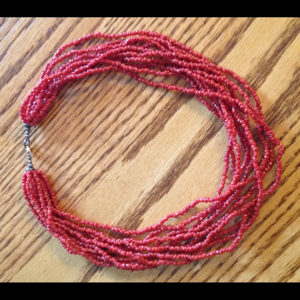 Coral bead necklace